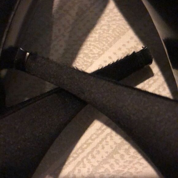 Marc Jacobs Black Satin Open Toe Heels with Rhinestone Bow Size 9 - Picture 7 of 8